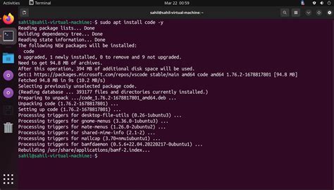 install visual studio code ubuntu 24.04 command line