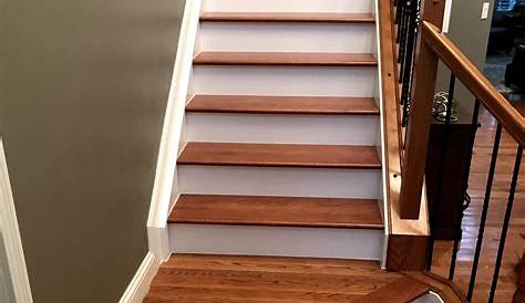 DIY Stairs Makeover How to Install Wood Treads & Risers Over Old Steps