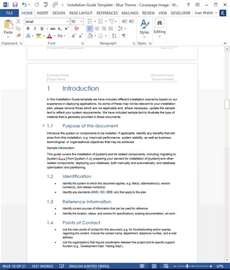 installation guide examples