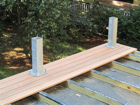 installing a railing on a flat roof