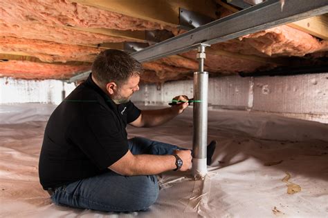 Installing Floor Jacks Crawl Space