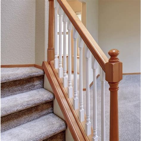 AfterBox newel post with stair tread and riser caps and 1 3/4" square