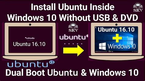 installing windows 10 without usb using ubuntu step by step