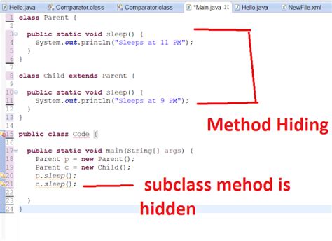 instance variable hiding in java with example