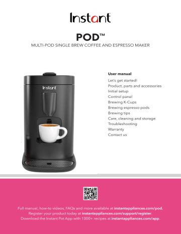 Instant Pod Coffee Machine Manual