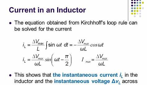 Instantaneous Power In Inductor Is Proportional To The Does Current Flow Through An ductor