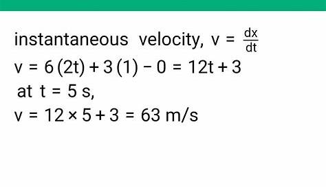 Instantaneous Velocity Equation YouTube