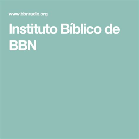 instituto biblico de bbn