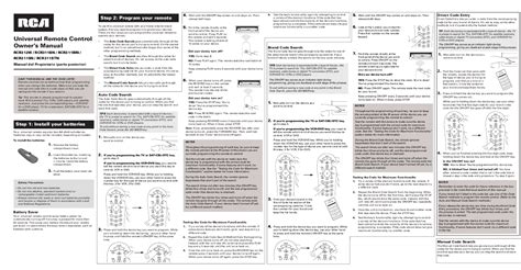Instruction Manual Rca Universal Remote Codes