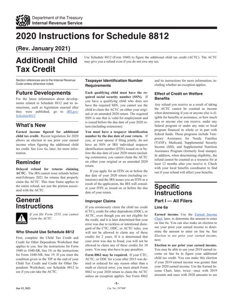 instructions for schedule 8812