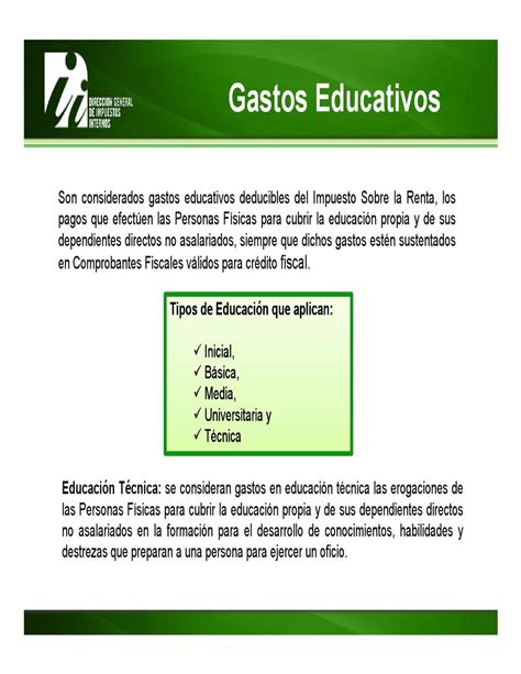 instructivo gastos educativos dgii