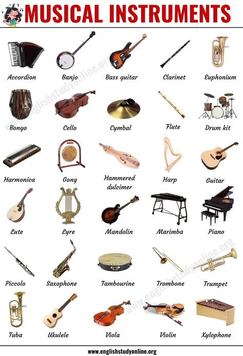 Instruments In A Band List