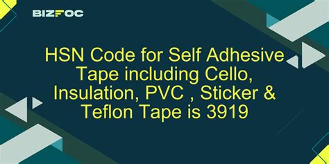 Insulation Tape Hs Code