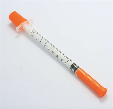 insulin needle with orange cap
