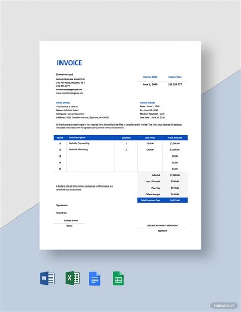 Insurance Invoice Template * Invoice Template Ideas