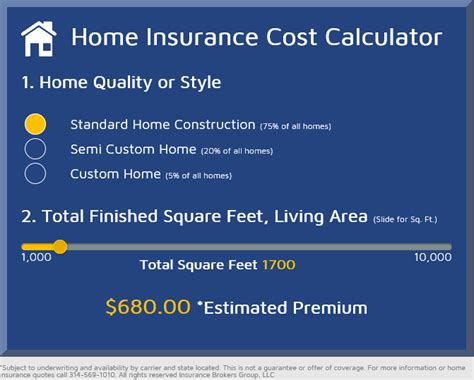 insurance estimate calculator for home