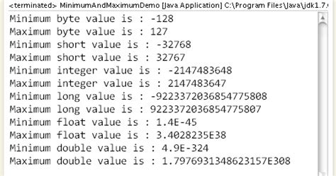 int data type max value in java