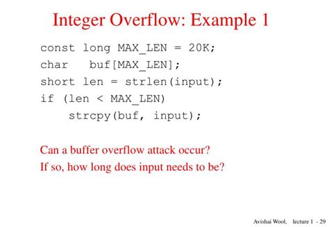 integer overflow real world example