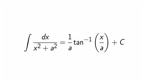 Integral Of 1x2a2