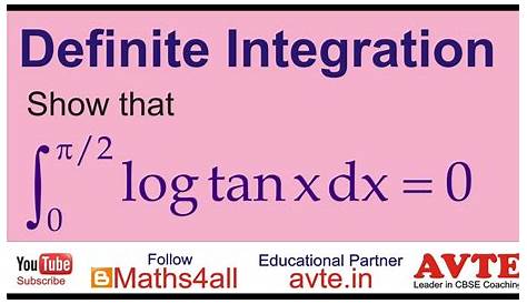 Integral Of Log Tanx From 0 To Pi2 Definite Integration Integration Class 12 Pi/2