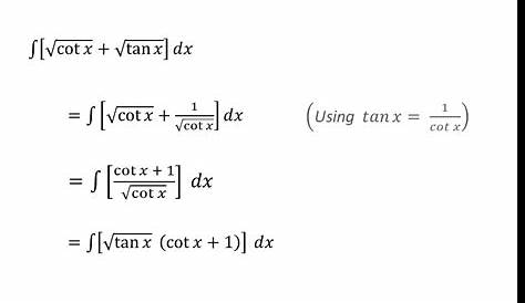 Integral Of Root Tanx Dx Example 41 Evaluate [root Cot X + Tan X