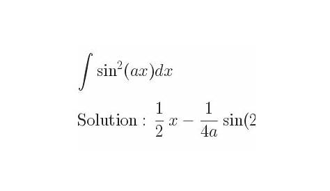 Integrals Involving Sin And Cos