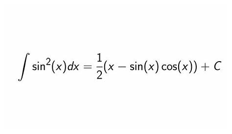 Integral Of Sin 2 X Using The Half Angle Formula Youtube