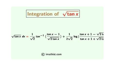 Integral Of Sqrt Tanx How Does One Evaluate [math]\int\sqrt{\tan X}\,dx[/math