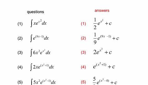 Integral Table Exponential Function Derivations & s