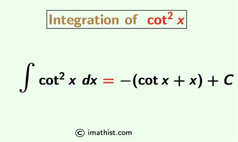 integral of cotangent squared