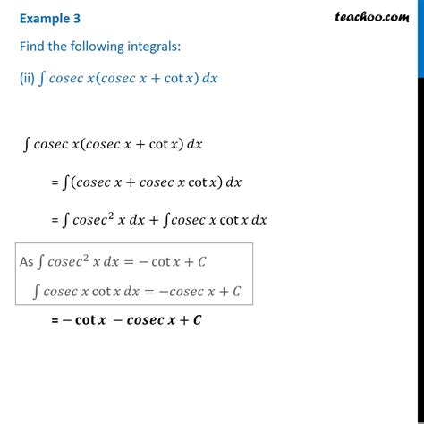 integral of cotx cosecx