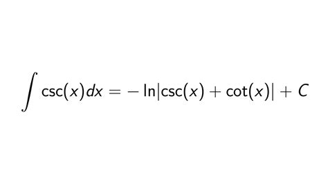 integral of csc x