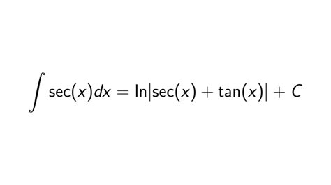 integral of sec x