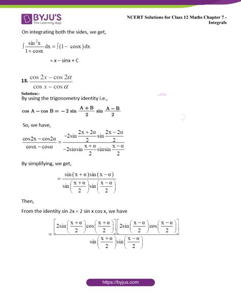 integrals ncert solutions pdf
