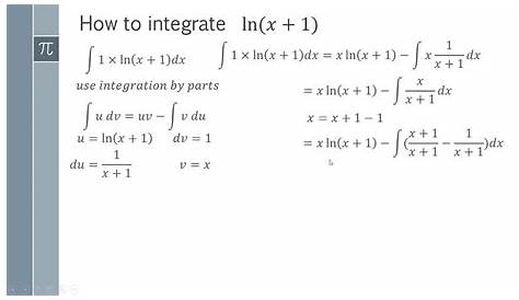 Integral Of Ln X 1 Substitution By Parts Youtube