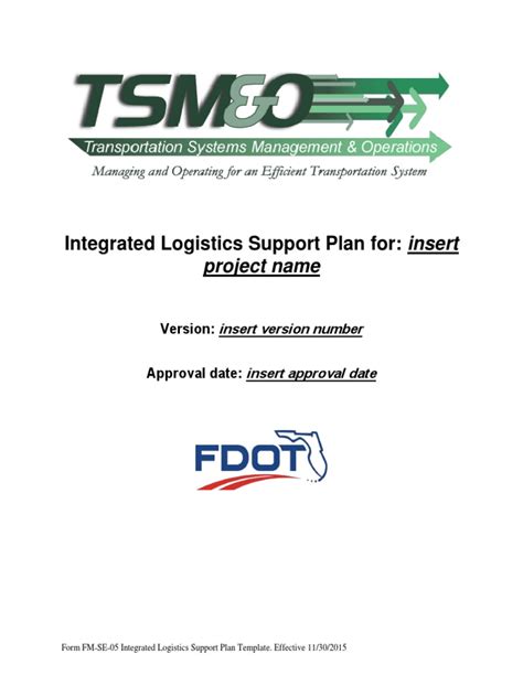 integrated logistics support plan template