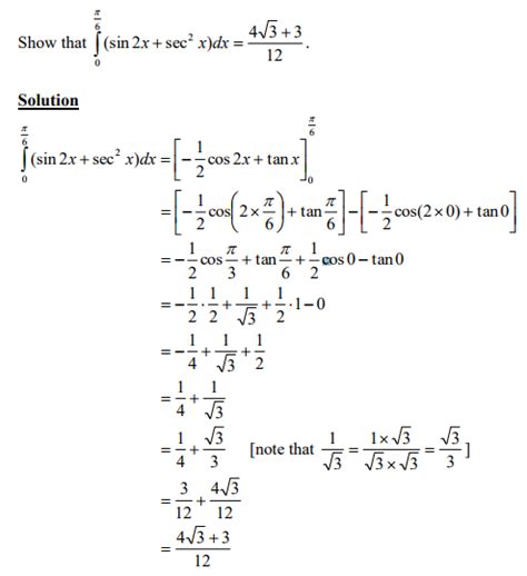 Integrating Trig Functions Questions