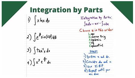 core pure 3 notes integration by parts examples