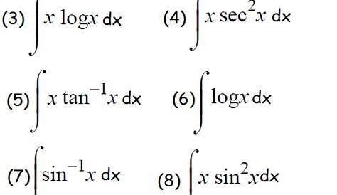 Integration By Parts Practice Problems Pdf Trigonometric Substitution And