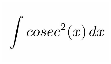 Integration Of Cosec Square X DERIVATIVE TRIGONOMETRICAL