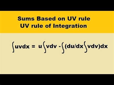 integration formula uv rule