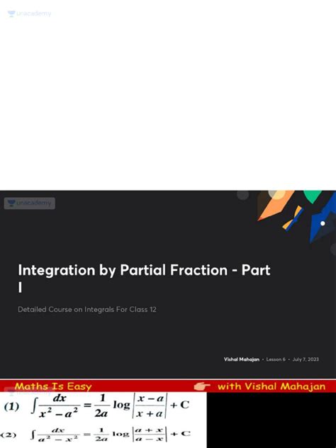 IN7 Integration using partial fractions Learning Lab