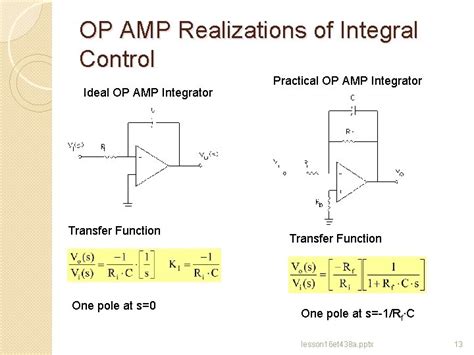 integrator amplifier transfer function