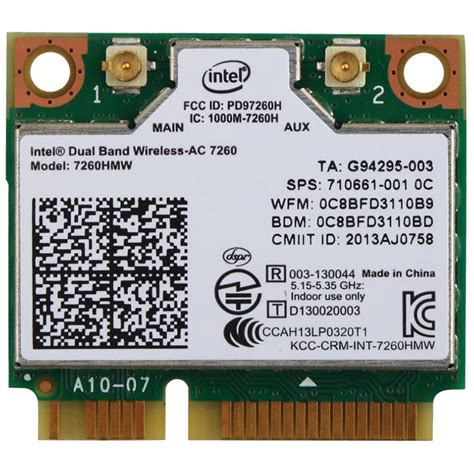 Intel Dual Band WirelessAC 7260 Network Adapter 7260HMWDTX1.R