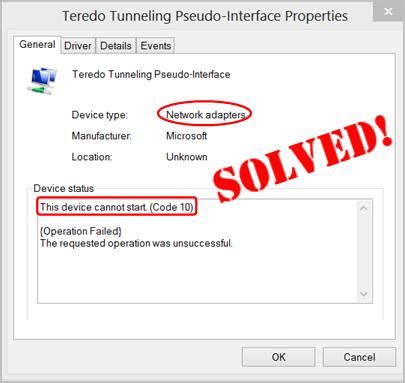 Intel Network Adapter Error Code 10