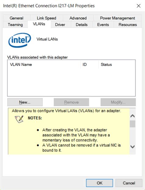 Intel Network Card Vlan Id