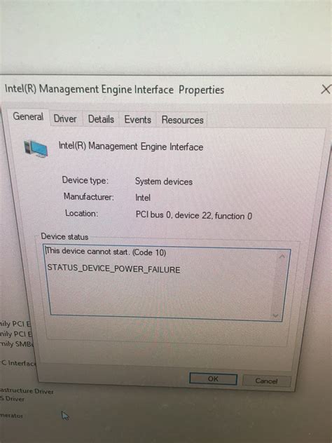 Intel Trusted Execution Engine Interface Status Device Power Failure Hp