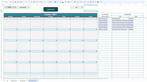 Interactive Appointment Printable Calendar