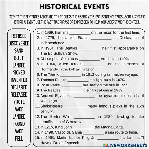 interactive historical worksheets