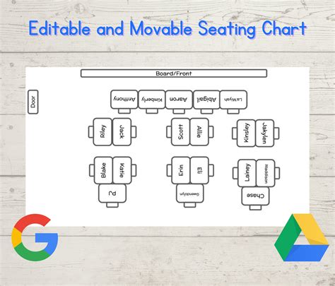 interactive seating chart template